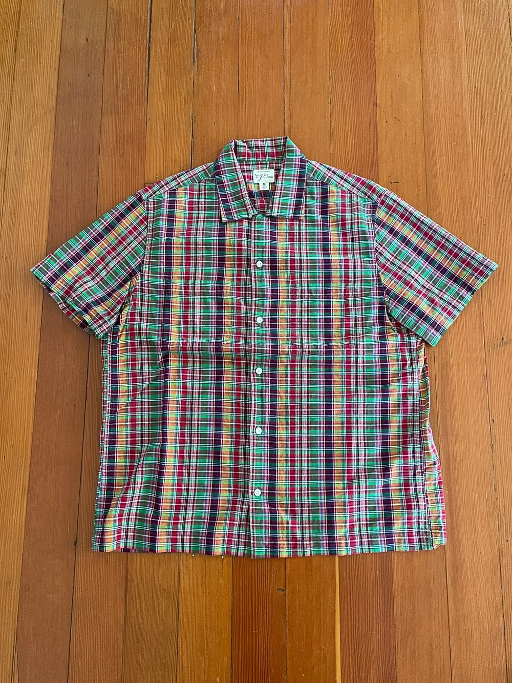 Men’s J.Crew Madras Short Sleeve Button Up